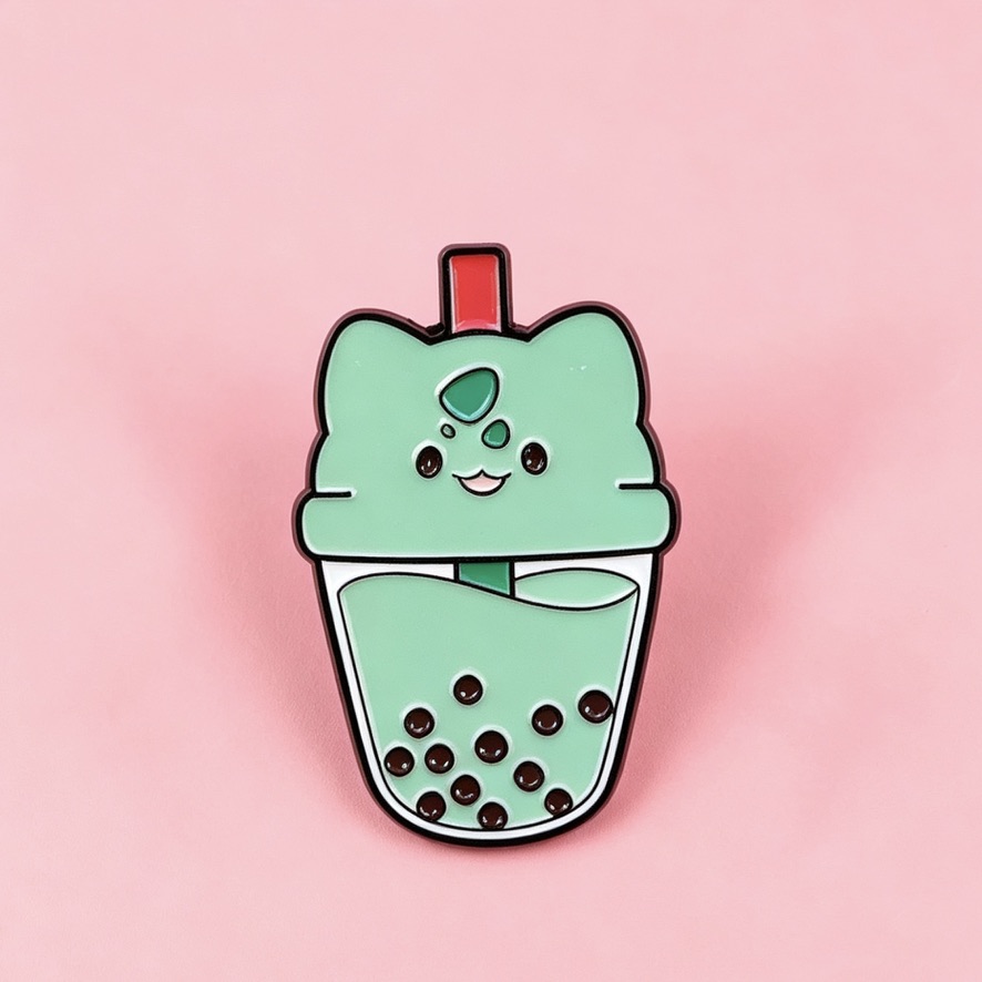 Enamel Pin - Boba Series - Eevee, Clefairy, Pikachu, Gengar, Bulbasaur, Snorlax - Image 6