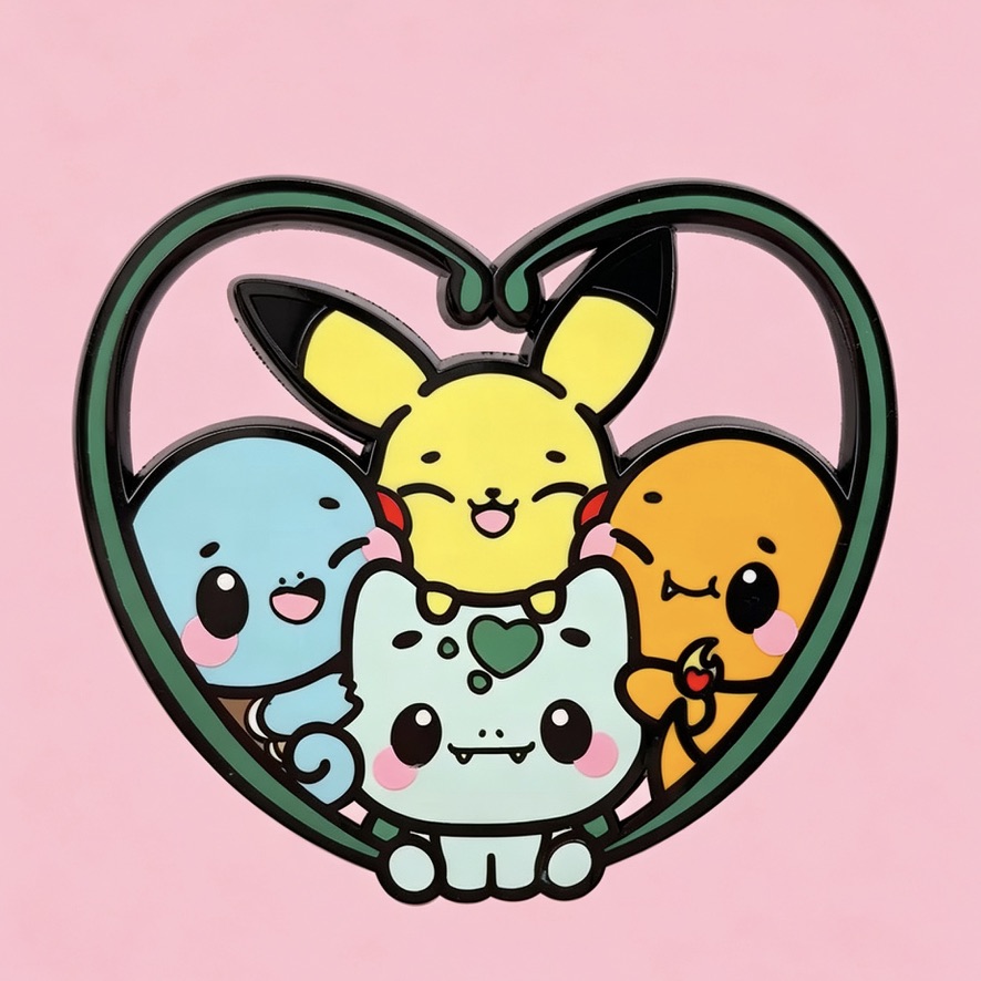 Enamel Pin - Pikachu and Starters