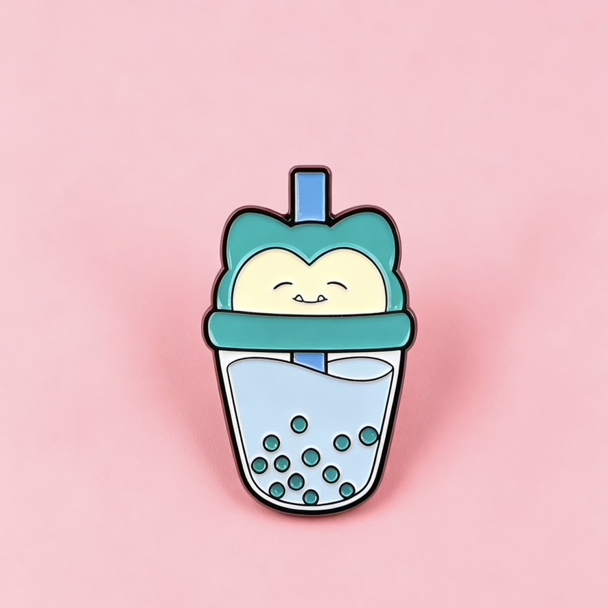 Enamel Pin - Boba Series - Eevee, Clefairy, Pikachu, Gengar, Bulbasaur, Snorlax - Image 5