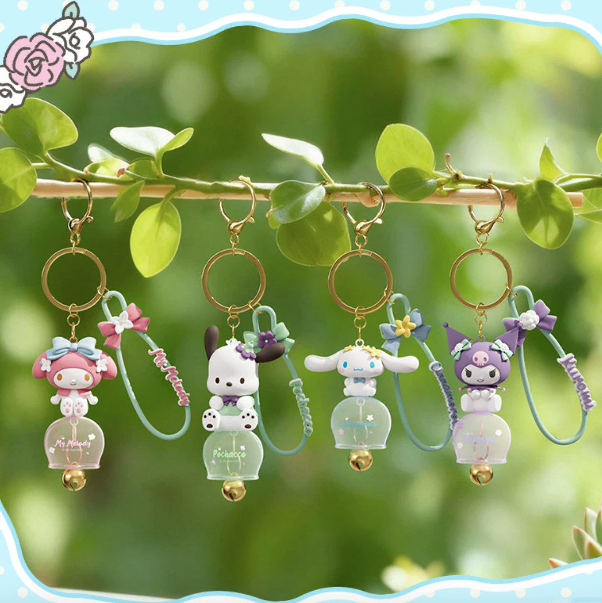 HOLLYBOX Sanrio Floral Town Wind Chime Charm/Keychain