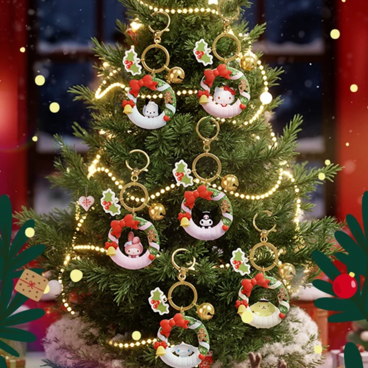 HOLLYBOX Sanrio Holiday Wreath Series Pendant/Keychain