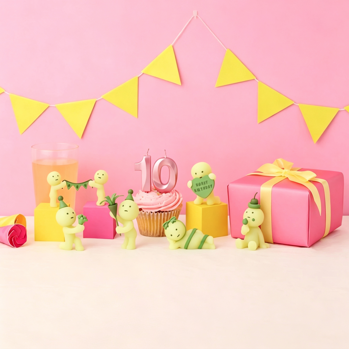 Smiski Glow‑in‑the‑Dark Blind Box Collectible Figures - Birthday Series