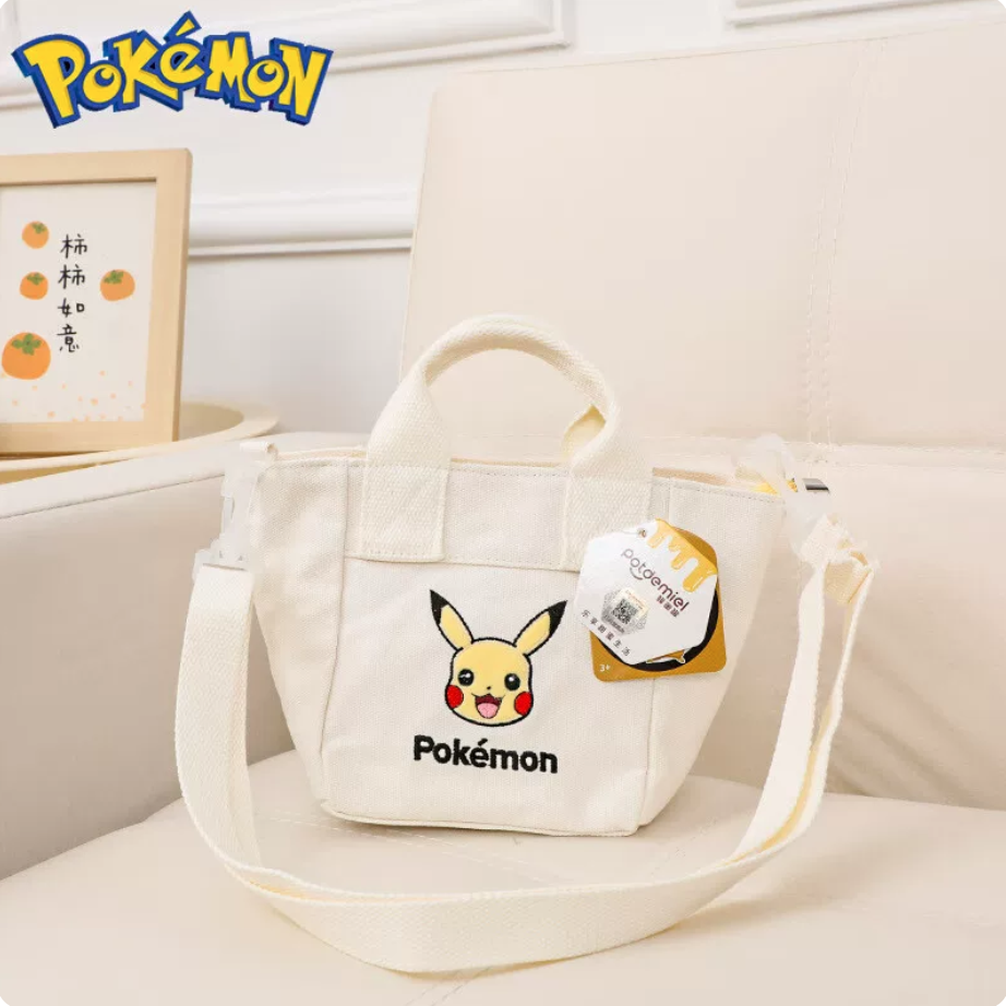 POTDEMIEL Pokémon Pikachu Canvas Tote Bag