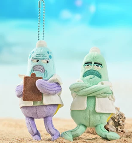 Potdemiel SpongeBob SquarePants Bikini Bottom Background Fish Clear Window Display Pendant with Plush Figures - Image 3
