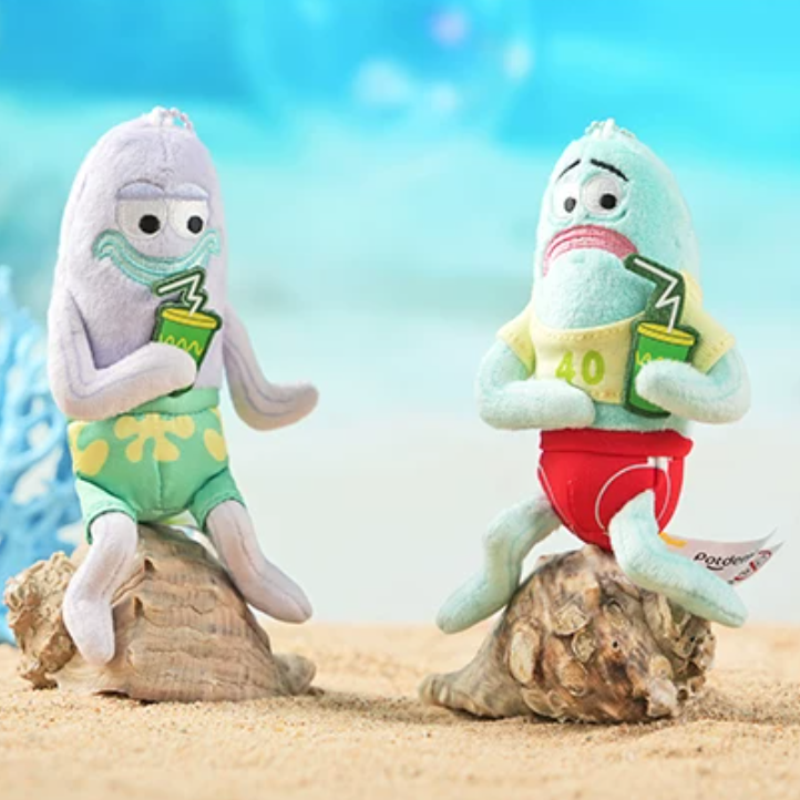 Potdemiel SpongeBob SquarePants Bikini Bottom Background Fish Clear Window Display Pendant with Plush Figures - Image 5